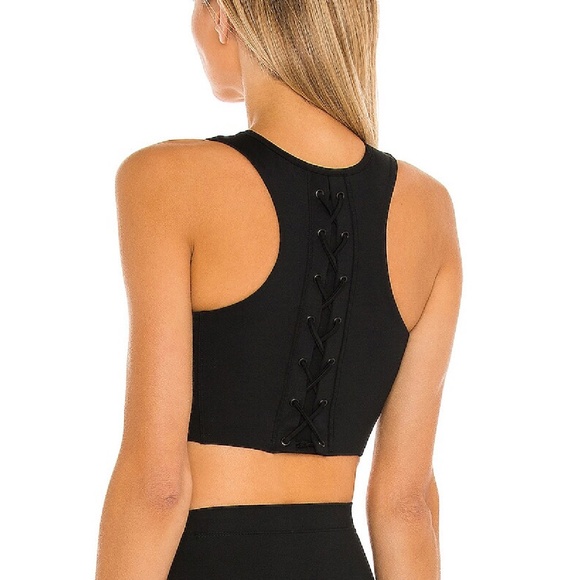 Splits59 Glenda Techflex Lace Up Sports Bra in Black - L - Picture 2 of 5